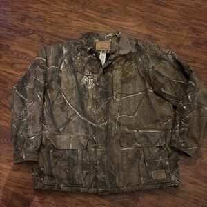 Levis Strauss Signature Men's XL Camo Hunting Coat 100% Cotton Fleece Lined
